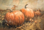 Πίνακας σε Καμβά VINTAGE AUTUMN HALLOWEEN PUMPKINS 6