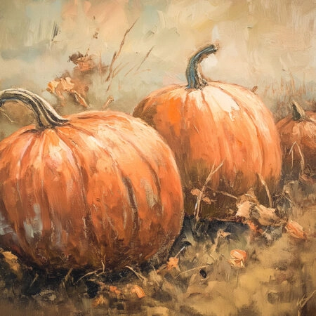 Πίνακας σε Καμβά VINTAGE AUTUMN HALLOWEEN PUMPKINS 6 -  Sticky 5
