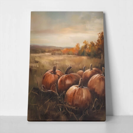 Πίνακας σε Καμβά VINTAGE AUTUMN HALLOWEEN PUMPKINS 8 - 