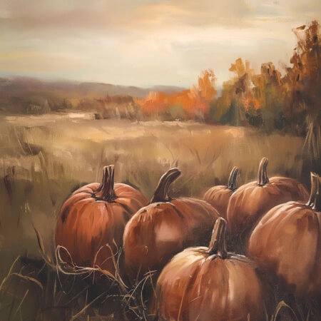 Πίνακας σε Καμβά VINTAGE AUTUMN HALLOWEEN PUMPKINS 8 -  Sticky 5