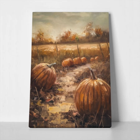 Πίνακας σε Καμβά VINTAGE AUTUMN HALLOWEEN PUMPKINS 9 - 