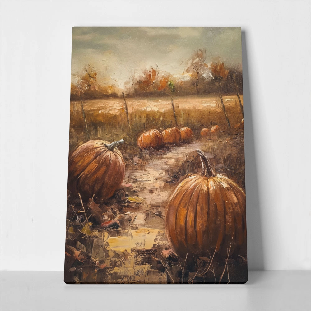 Πίνακας σε Καμβά VINTAGE AUTUMN HALLOWEEN PUMPKINS 9