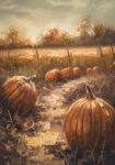 Πίνακας σε Καμβά VINTAGE AUTUMN HALLOWEEN PUMPKINS 9