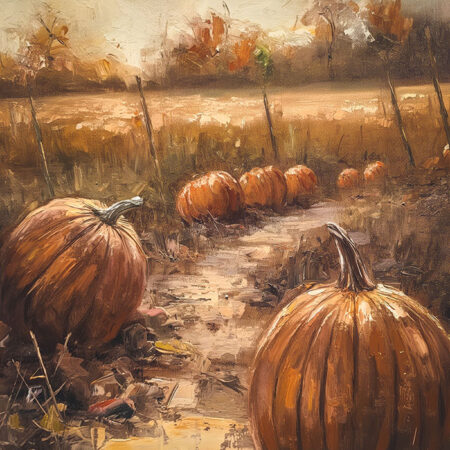 Πίνακας σε Καμβά VINTAGE AUTUMN HALLOWEEN PUMPKINS 9 -  Sticky 5