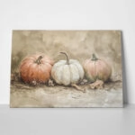 Πίνακας σε Καμβά VINTAGE AUTUMN HALLOWEEN PUMPKINS