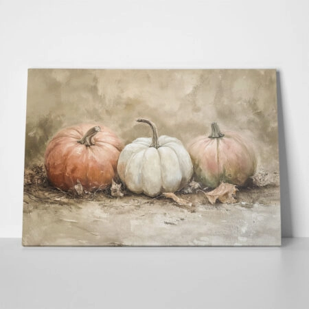 Πίνακας σε Καμβά VINTAGE AUTUMN HALLOWEEN PUMPKINS - 