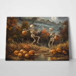 Πίνακας σε Καμβά VINTAGE AUTUMN HALLOWEEN SKELETONS