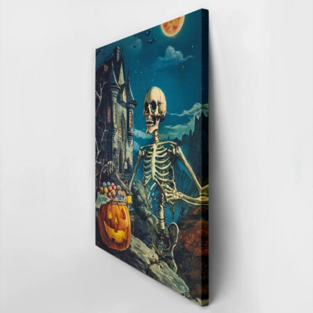 Πίνακας σε Καμβά VINTAGE AUTUMN HALLOWEEN SKELETON -  Sticky 2