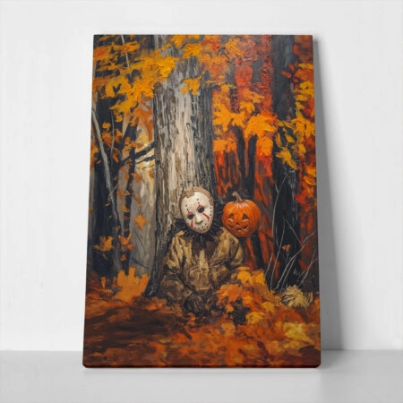 Πίνακας σε Καμβά VINTAGE AUTUMN HALLOWEEN SLASHER - 