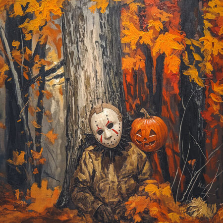Πίνακας σε Καμβά VINTAGE AUTUMN HALLOWEEN SLASHER -  Sticky 5