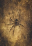 Πίνακας σε Καμβά VINTAGE AUTUMN HALLOWEEN SPIDER