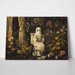 Πίνακας σε Καμβά VINTAGE AUTUMN HALLOWEEN TOILET GHOST 2