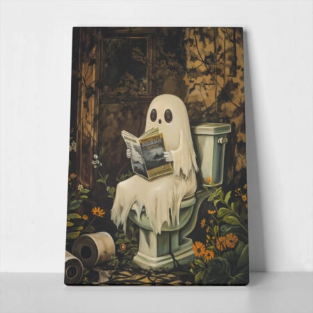 Πίνακας σε Καμβά VINTAGE AUTUMN HALLOWEEN TOILET GHOST 3 - 