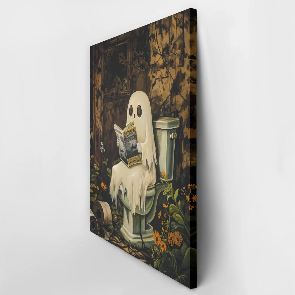 Πίνακας σε Καμβά VINTAGE AUTUMN HALLOWEEN TOILET GHOST 3