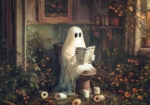 Πίνακας σε Καμβά VINTAGE AUTUMN HALLOWEEN TOILET GHOST