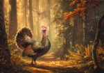Πίνακας σε Καμβά VINTAGE AUTUMN HALLOWEEN TURKEY