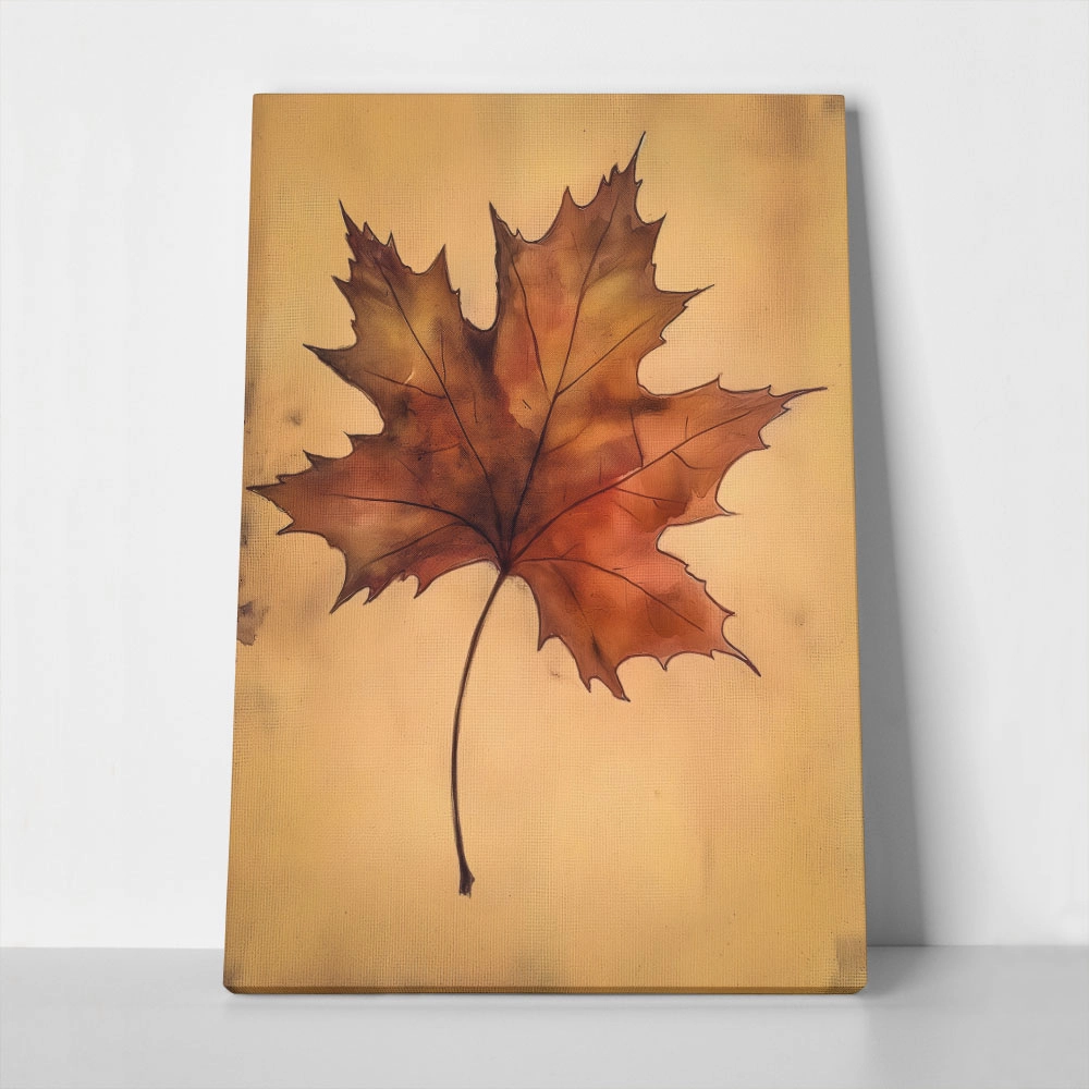Πίνακας σε Καμβά VINTAGE AUTUMN LEAF 3