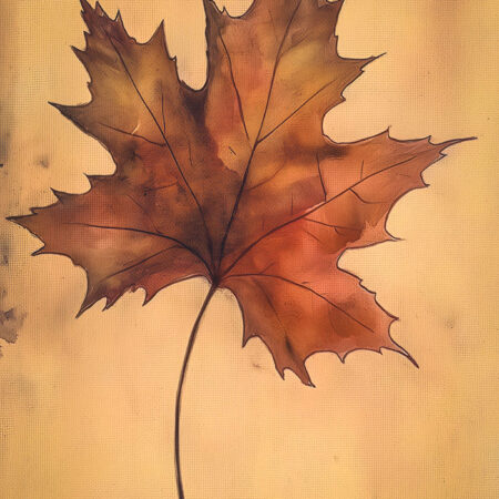 Πίνακας σε Καμβά VINTAGE AUTUMN LEAF 3 -  Sticky 5