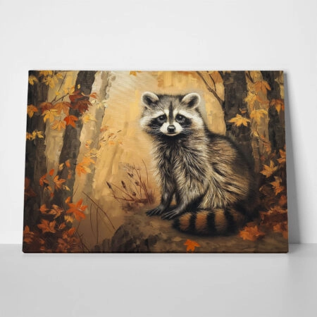 Πίνακας σε Καμβά VINTAGE AUTUMN RACOON 2 - 