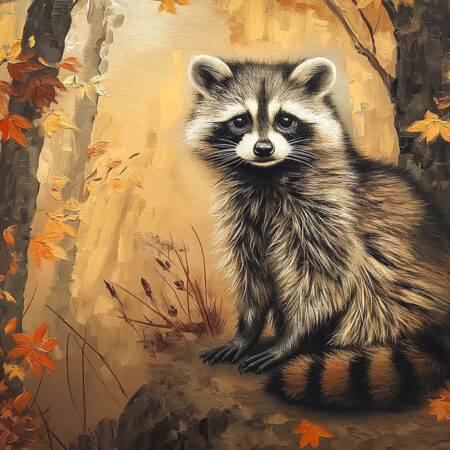 Πίνακας σε Καμβά VINTAGE AUTUMN RACOON 2 -  Sticky 5
