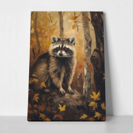 Πίνακας σε Καμβά VINTAGE AUTUMN RACOON 3 - 