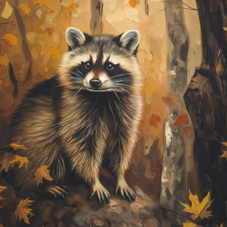 Πίνακας σε Καμβά VINTAGE AUTUMN RACOON 3 -  Sticky 5