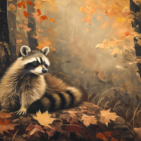 Πίνακας σε Καμβά VINTAGE AUTUMN RACOON -  Sticky 5