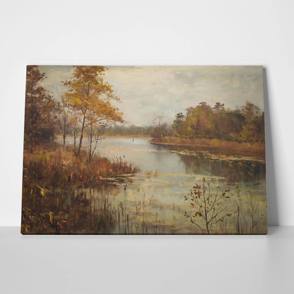 Πίνακας σε Καμβά VINTAGE AUTUMN RIVER