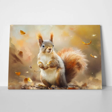 Πίνακας σε Καμβά VINTAGE AUTUMN SQUIRREL 2 - 