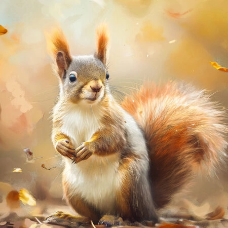 Πίνακας σε Καμβά VINTAGE AUTUMN SQUIRREL 2 -  Sticky 5