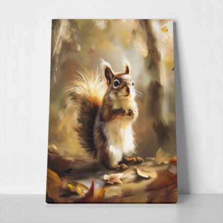 Πίνακας σε Καμβά VINTAGE AUTUMN SQUIRREL 4