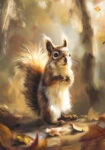 Πίνακας σε Καμβά VINTAGE AUTUMN SQUIRREL 4