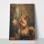 Πίνακας σε Καμβά VINTAGE AUTUMN SQUIRREL 5