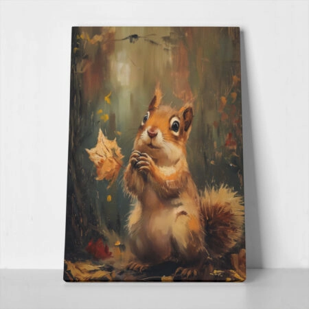 Πίνακας σε Καμβά VINTAGE AUTUMN SQUIRREL 5