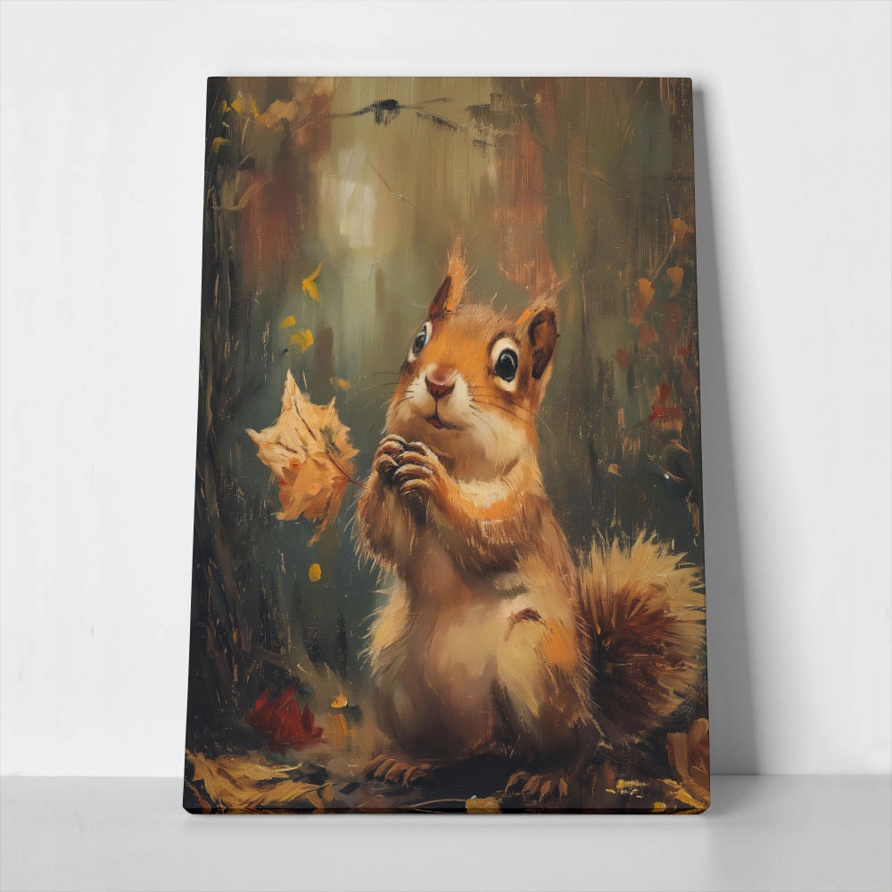 Πίνακας σε Καμβά VINTAGE AUTUMN SQUIRREL 5