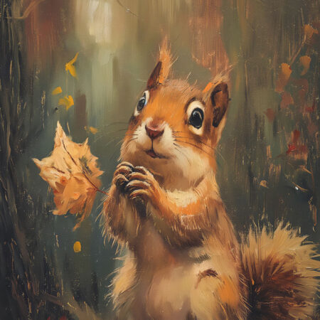 Πίνακας σε Καμβά VINTAGE AUTUMN SQUIRREL 5 -  Sticky 5