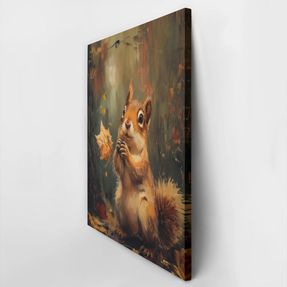 Πίνακας σε Καμβά VINTAGE AUTUMN SQUIRREL 5