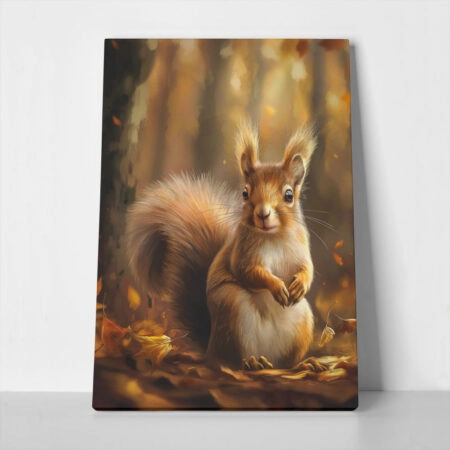 Πίνακας σε Καμβά VINTAGE AUTUMN SQUIRREL 6