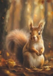 Πίνακας σε Καμβά VINTAGE AUTUMN SQUIRREL 6