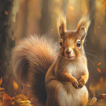 Πίνακας σε Καμβά VINTAGE AUTUMN SQUIRREL 6 -  Sticky 5