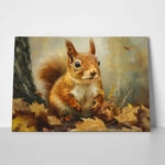 Πίνακας σε Καμβά VINTAGE AUTUMN SQUIRREL