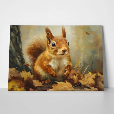 Πίνακας σε Καμβά VINTAGE AUTUMN SQUIRREL - 