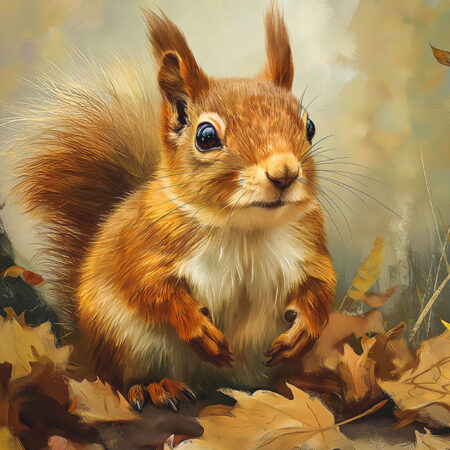Πίνακας σε Καμβά VINTAGE AUTUMN SQUIRREL -  Sticky 5
