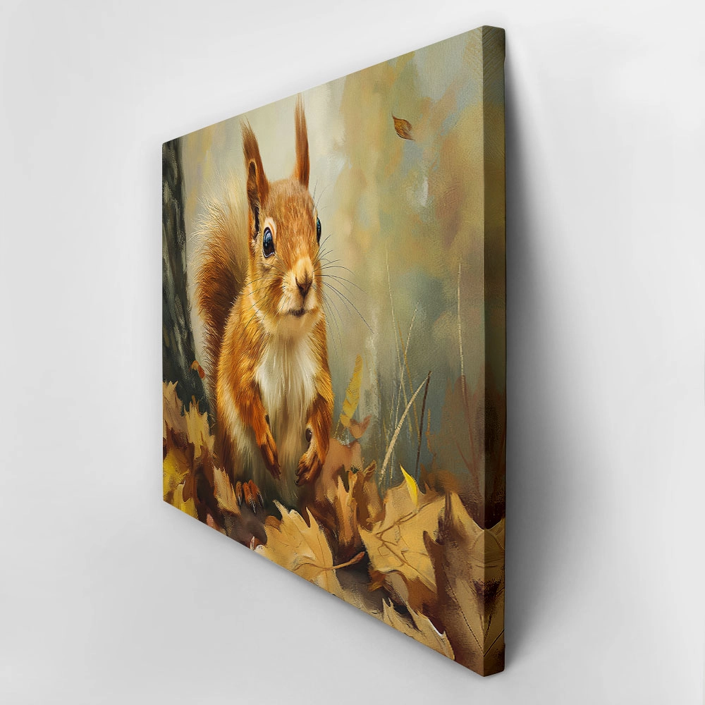 Πίνακας σε Καμβά VINTAGE AUTUMN SQUIRREL