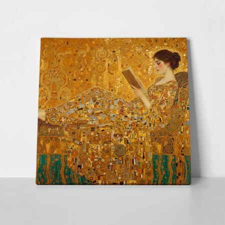 Πίνακας σε Καμβά WOMAN READING BOOK