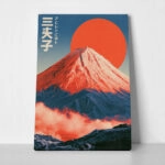 Πίνακας σε Καμβά JAPANESE MOUNT FUJI WITH RED SUN