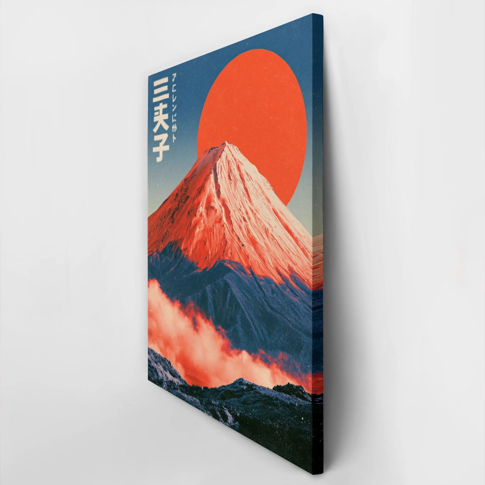 Πίνακας σε Καμβά JAPANESE MOUNT FUJI WITH RED SUN