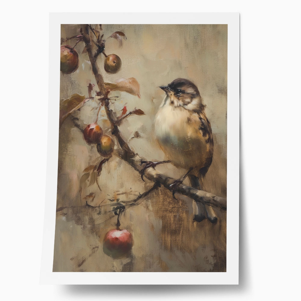 Poster VINTAGE AUTUMN BIRD 4