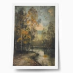 Poster VINTAGE AUTUMN COUNTRY RIVER 13