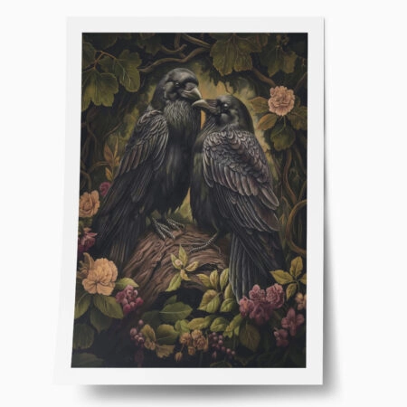 Poster VINTAGE AUTUMN CROWS 4 - 